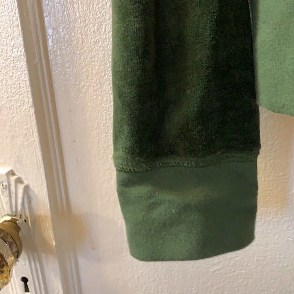 Y2K VINTAGE JUICY COUTURE GREEN VELOUR TRACKSUIT HOODIE JACKET SZ M VELVET PLUSH - Picture 13 of 16